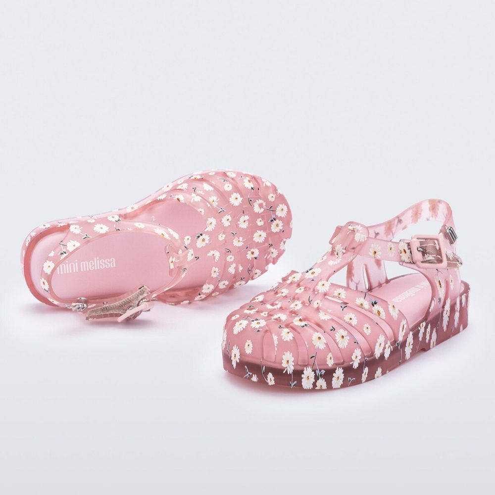 Mini Melissa Pink Floral Kids Sandals